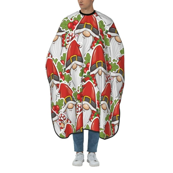 ZICANCN Hair Cutting Cape for Adults, Christmas Gnome Santa Cape Salon Barber Cape for Hair Stylist Shampoo Capes Waterproof, 55x66 Inches
