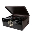 thumbnail image 1 of Reproductor de discos Bluetooth 10 en 1 para vinilo con altavoces, CD, cinta de casete, radio FM, reproducción y grabación USB, tocadiscos vintage con 3 velocidades, entrada auxiliar, salida de línea,, 1 of 5