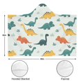 thumbnail image 3 of Wearable Blanket,Light Green Dinosaurs Leaves Pattern Hooded Wearable Flannel Blanket for Adults & Teens,Winter Poncho Shawl Wrap Cape Cozy Anti-Pill,60"x80", 3 of 5