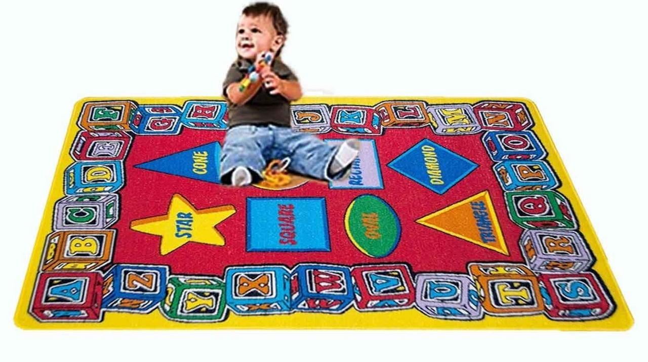 Mybecca Kids Rug ABC Shape Area Rug 5' x 7' Children Area Rug for