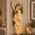 thumbnail image 4 of Lighted Christmas Angel Wall Decor, Acrylic Angel Wall Hanging with Warm LED Fairy Lights, Elegant Angel Wall Art with Floral & Star Details for Indoor Xmas Holiday Decoration, 4 of 8