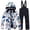 Black, variant on Kids Boys Girls Winter Snowsuit Set Hooded Ski Jacket And Pants Warm Performance Outdoor Outerwear L