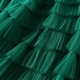 thumbnail image 5 of Mrat Asymmetrical Skirt Women's Solid Color Ruffled Mesh Skirt High Waist Prom Poached Skirt Half-Length Skirt Asymmetrical Skirt S-159 Army-Green M, 5 of 7
