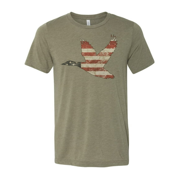 Waterfowl Shirt, Duck Hunting Shirt, American Duck, Unisex Fit, Waterfowl Hunting, Hunting Shirt, Gift For Him, Patriotic Shirt, USA T-shirt, Heather Olive, LARGE