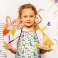 thumbnail image 2 of Colorful Cartoon Dinosaurs Repeated Scenery Pattern Kids Aprons for Girls and Boys,Adjustable Neck Strap Toddler Aprons for Kids Cooking Baking, 2 of 6
