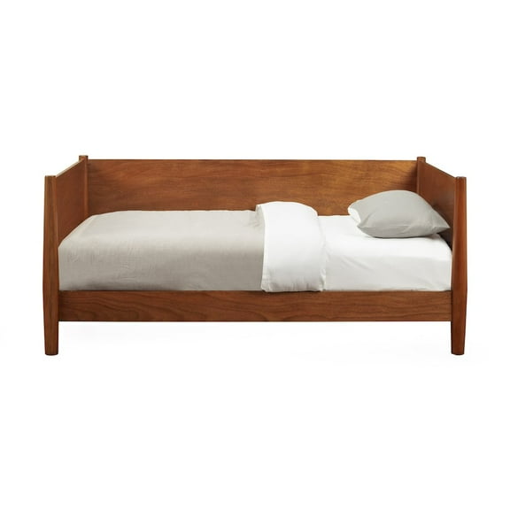 Alpine Furniture Flynn Mid Century Modern Twin Size Day Bed in Acorn Brown
