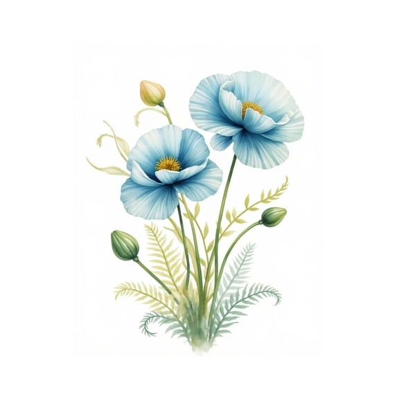 Paint by Numbers Kit for Adults, Blue Flowers Botanical Illustration Paint by Numbers, Easy Paint by Numbers Kit for Adults Beginner, DIY Adult Paint by Number Kits on Canvas, 12x16in Home Decor