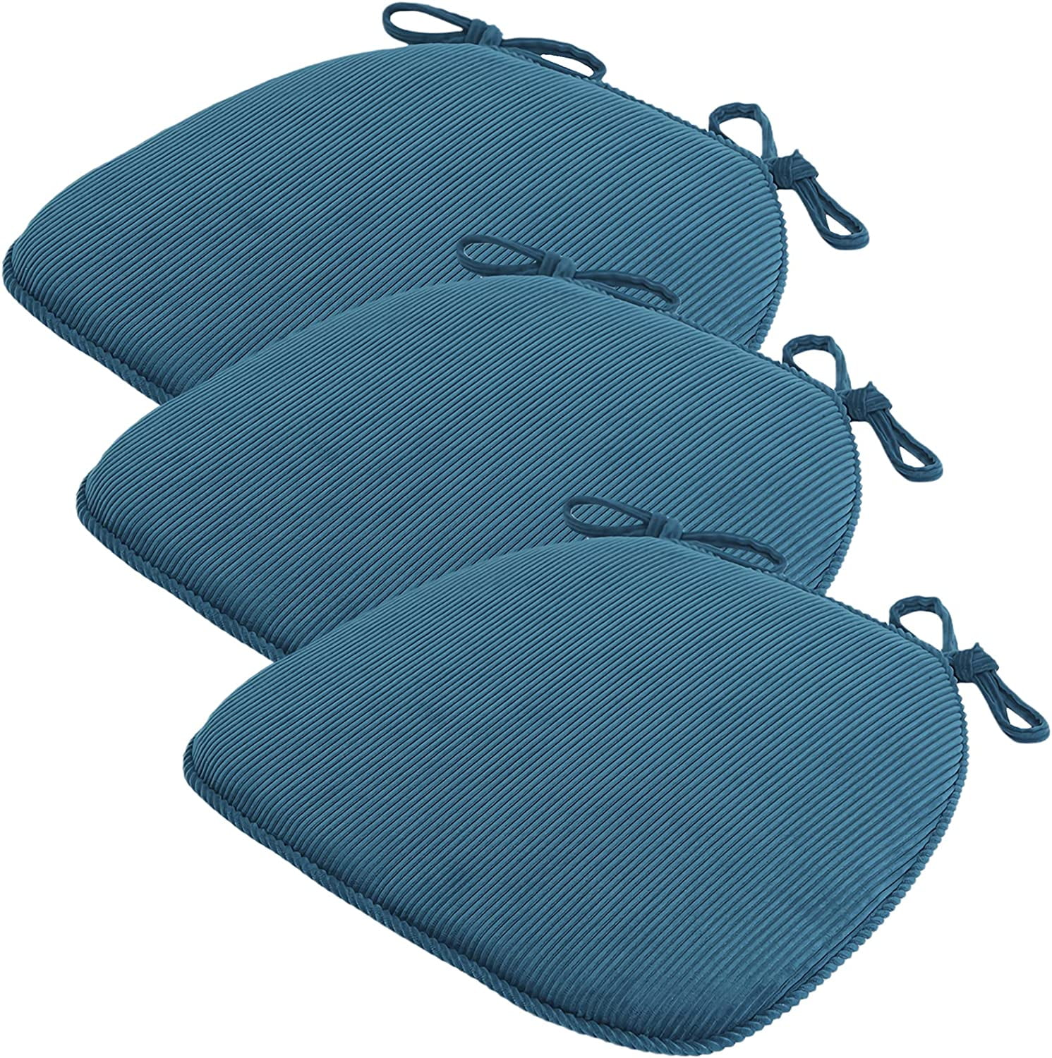 DancePeanut Chair Pad with Ties Non Skid Corduroy Kitchen Dining Chair