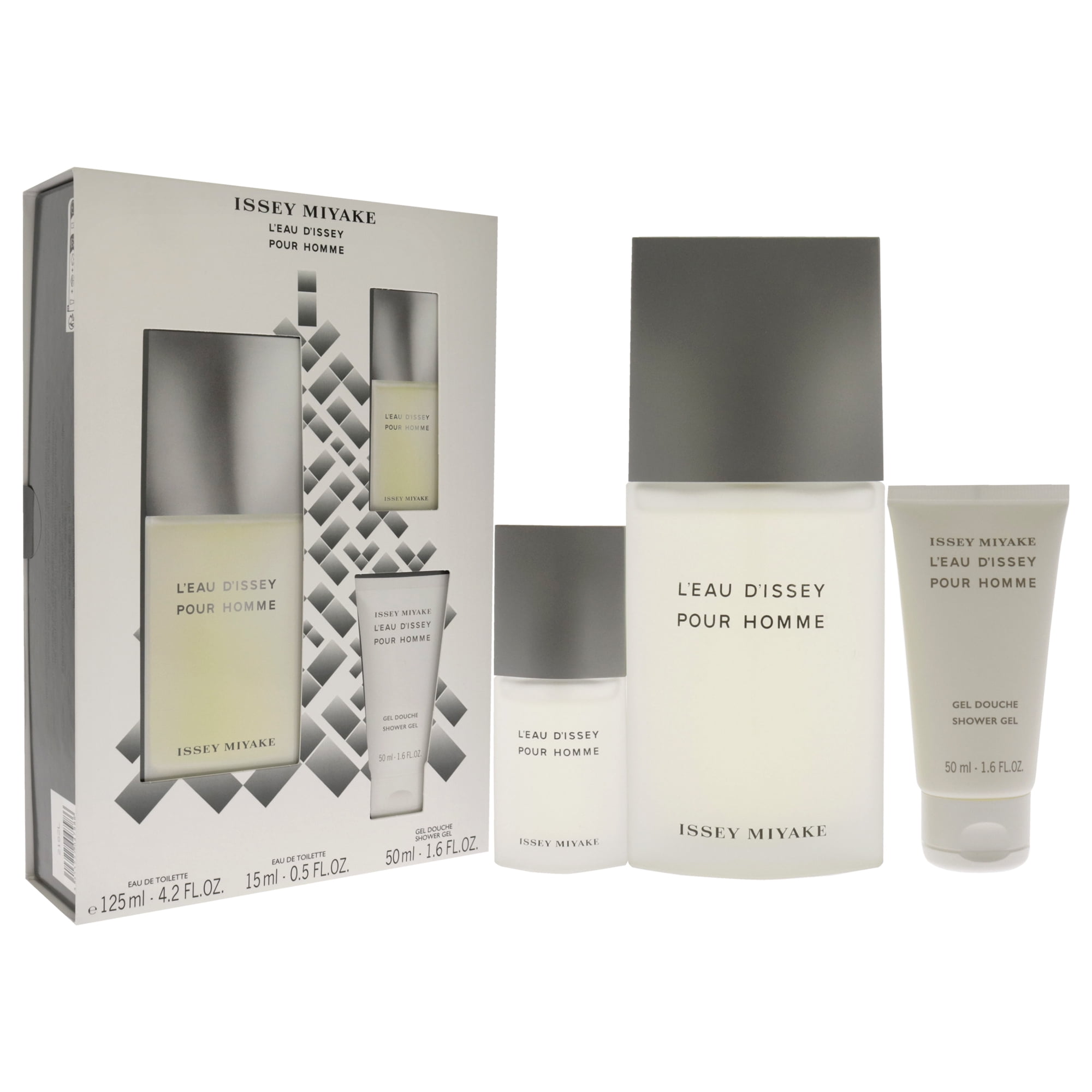Issey Miyake Men's 3 Pc Set: 4.2oz, 15ml EDT Spray, 1.6oz Shower