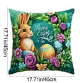 thumbnail image 3 of Uutvery Easter Bunny Print Pillowcase, Machine Washable Polyester Pillow Cover, Fade Resistant Indoor Outdoor Decor, Holiday Home Decor For Sofa Bed Chair, 3 of 7