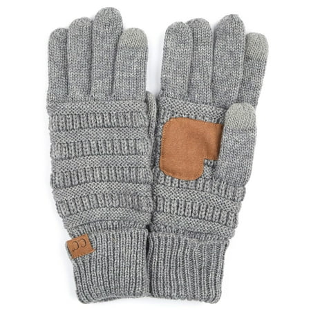 Winter CC Quad Touch Screen Smart Cellphone Finger Tips Warm Soft Gloves (Solid Earth Gray)