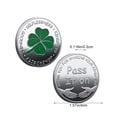 thumbnail image 3 of Dianli Four-Leaf Clover Commemorative Coin Keepsake Token Good Luck Wealth Success Health Gift for Friends and Family Collectible Anniversary Birthday Souvenir, 3 of 6