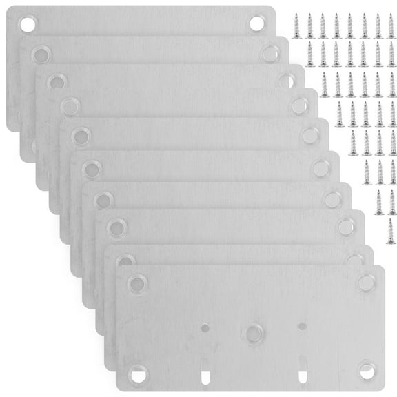 10 Pcs Cabinet Hinges with Closer Repair Plate Mending Plates for Wood Door Kit Replacement Cupboard