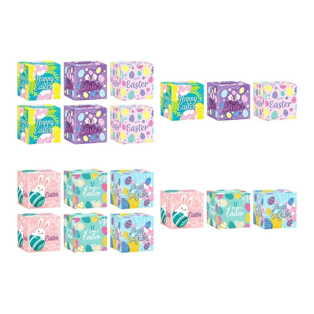 Bolsa de Pascua para regalos Cajas de regalo Artículos de papel para fiestas Lindas cajas de dulces de Pascua 18 piezas