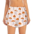 thumbnail image 2 of Yiaed Mushrooms Print Women's Running Shorts with Liner 3 Zipper Pockets Elastic Workout Athletic Gym Yoga Shorts-Medium, 2 of 7