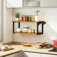 thumbnail image 4 of Gymax 40.5'' Long 2-Tier Storage Rack w/ Towel Bar Wall Mounted Floating Shelves, 4 of 10