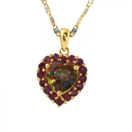 Foreli 2.95CTW Topaz And Amethyst 10k Two Tone Gold Necklace