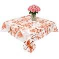 thumbnail image 2 of Burnt Orange Botanical Table Cloth Waterproof Tablecloths, Vintage Nature Flower Tablecloth Dining Table Cover for Kitchen Party Tabletop Outdoor, Square Tablecloth 60x60 Inch, 2 of 9