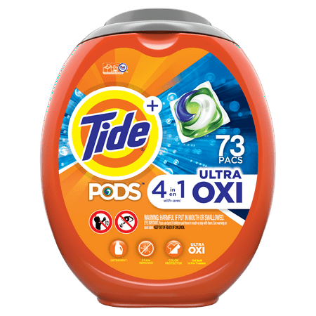Tide Pods Plus Oxi, Laundry Detergent Pacs, 73