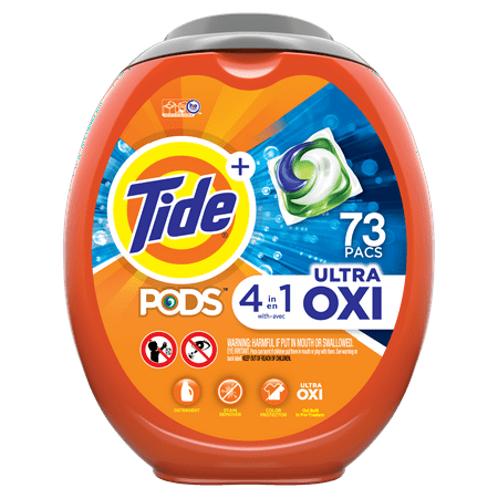 Tide Pods Plus Oxi, Laundry Detergent Pacs, 73 ct.