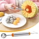 thumbnail image 1 of Juego de herramientas profesionales 2 en 1 para tallar sandía y fruta Lisbinx: cuchillo dentado de doble filo de acero inoxidable y cuchara para hacer bolitas de melón, 1 of 1