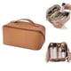 thumbnail image 2 of Bolsa de cosméticos de viaje portátil, bolsa de maquillaje de cuero PU, bolsa de cosméticos de gran capacidad, organizador, bolsas de aseo con asa y divisor, 2 of 12
