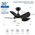 thumbnail image 3 of 5-Blade Ceiling Fan 30 In Integrated LED Ceiling Fan Lighting with Matte Black ABS Blades, 3 of 9