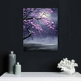 thumbnail image 4 of Nawypu Extra Large Purple Plum Blossom Wall Art Flower Painting on Canvas Black and White Seascape Artwork for Living Room Bedroom Bathroom Home Decor, 4 of 4