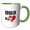 Green/White, variant on 3drose, Broken Heart Stylized Text, Image of a Red Heart. Romantic Gifts, 11oz Mug