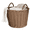 Brown-16'', variant on Round Cone Resin Woven Basket with Handles, 16" x 16" x 10.5", Chocolate Brown, for Clothes, Towels, Toys, and Magazine Storage