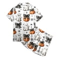 thumbnail image 5 of Dmsael Halloween Pajamas Kids Girls Silk Satin Pajamas Set Short Sleeve Sleepwear Button Loungewear 2 Piece Pjs Shorts Set, 5 of 6