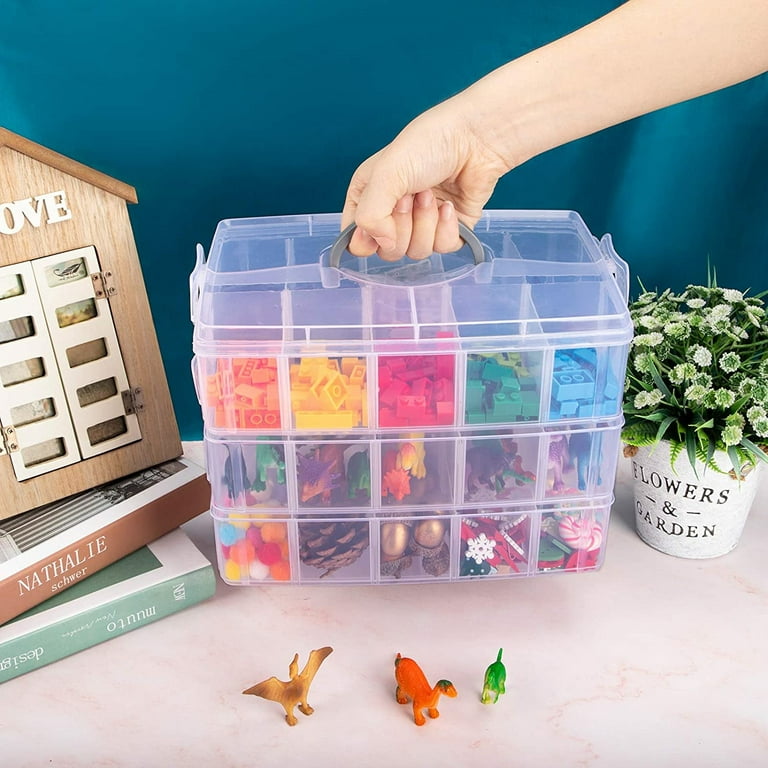 Adjustable Transparent Plastic Storage Box for Building Blocks Lego Toys  Component Organizer Adjust Pills Tool Storage Case