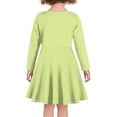 thumbnail image 3 of FKELYI Cartoon Mushroom Frog Long Sleeve Dress Size 7-8 Y Loose Kids Girls Swing Dress Long Sleeve Casual Midi Length Dress for School Home, 3 of 4