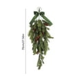 thumbnail image 3 of Moocorvic Artificial Christmas Teardrop Decor with Pine Cones, Green Fake Plants Pines Needles for Winter Wedding Decor, Wall & Window Decor, Front Door(27.6''), 3 of 7