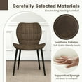 thumbnail image 6 of Spaco Dining Chairs Set of 2 with Padded Back Metal Legs and Adjustable Foot Pads-Brown, Lounge Chair, Dining Room Chair for Kitchen, Dining, Bedroom, Living, 6 of 12