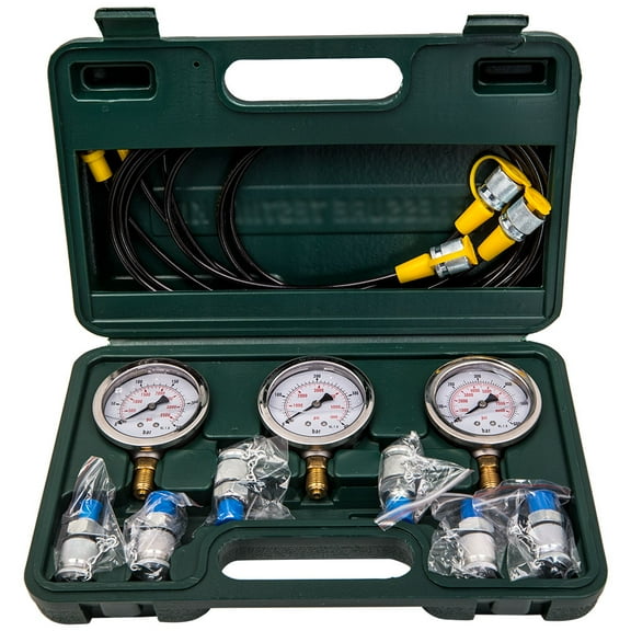 Maxpeedingrods Hydraulic Pressure Testing Gauge Diagnostic Couplings Kit for Excavator