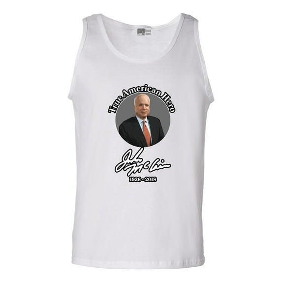 True American Hero John McCain Signature 1936-2018 DT Adult Tank Top
