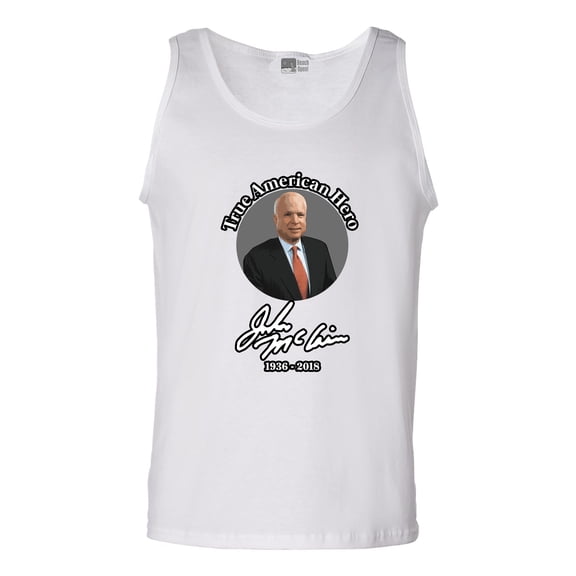 True American Hero John McCain Signature 1936-2018 DT Adult Tank Top