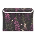 thumbnail image 7 of Yayeee Collapsible Cube Storage Bin with Lid Fabric Closet Decorative Basket with Handles, Dark Purple Floral Pattern, 7 of 7