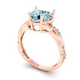 thumbnail image 2 of Clara Pucci 14K Rose Gold Solid Gold Blue Solitaire with Accents Anniversary Ring for Women - 2.1 cttw Heart Cut, 2 of 8