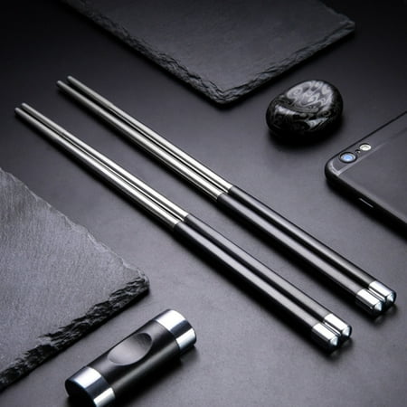 

Mosey Chopsticks 1 Pair Japanese Style Heat Resistant Anti-rust Chopsticks Patchwork Color Stainless Steel Chopsticks Kitchen Gadgets