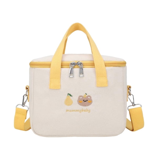 Bolsa de almacenamiento de almuerzo portátil Lonchera térmica Mantiene los contenedores de alimentos calientes para fuera amarillo