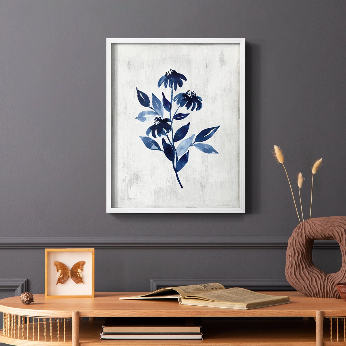Wild Indigo I Framed Print in White Solid Wood 11 x 14 Framed Print