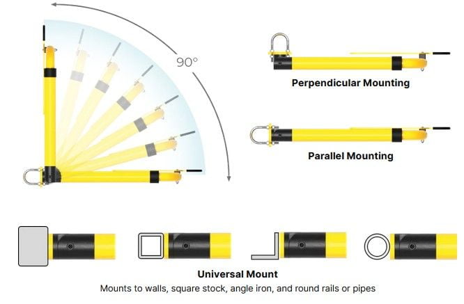 YellowGate 2.0 11792 Universal Aluminum Swing Gate Adjustable from 24"-37"