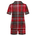 thumbnail image 4 of Lorytime Cute Christmas Pjs Sets for Women Plaid Short Sleeved Collared Button Down Shirt Sleep Shorts Cozy Loungewear Gift, 4 of 5