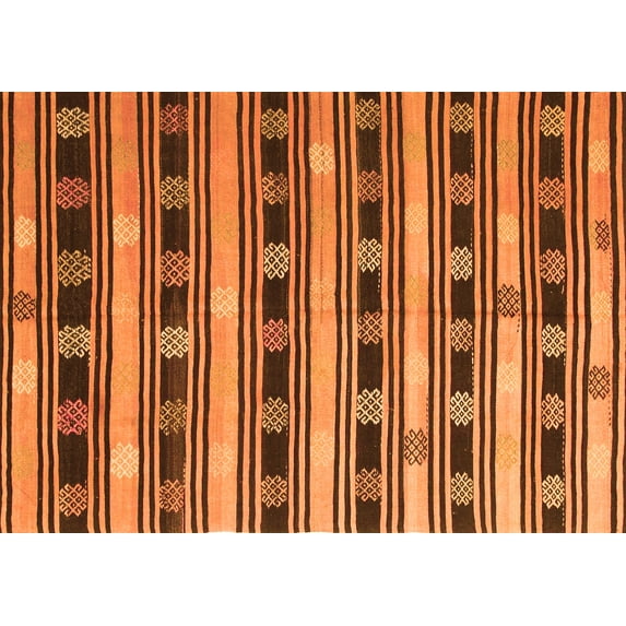 Ahgly Company Indoor Rectangle Southwestern Orange Country Area Rugs, 6' x 9'