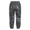 thumbnail image 2 of Xnihocha Kids Boys Girls Shiny Metallic Harem Pants Elastic Waistband Jazz Dance Trousers Loose Black 110, 2 of 6