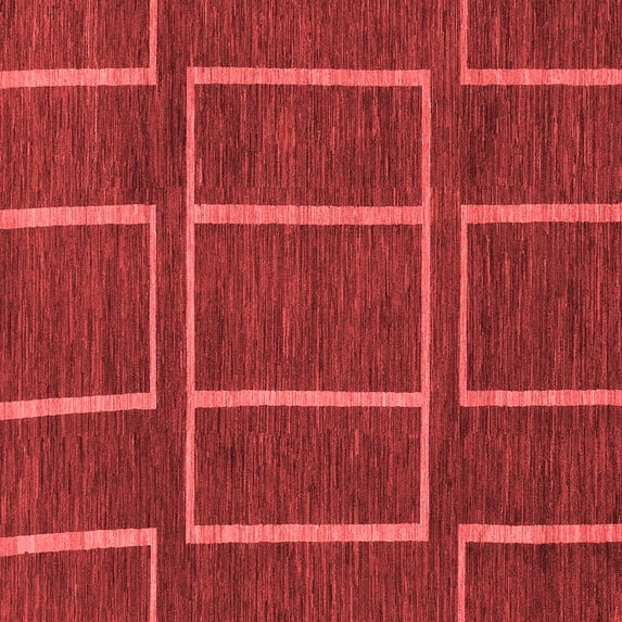 Ahgly Company Machine Washable Indoor Square Abstract Red Modern Area Rugs, 6' Square