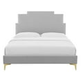 thumbnail image 6 of Modway Lindsey Performance Velvet King Platform Bed in Light Gray, 6 of 9