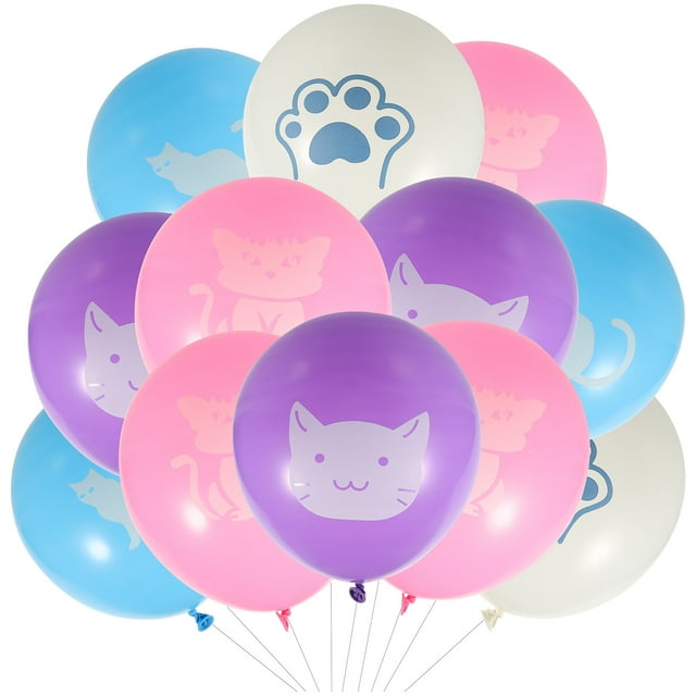 CIMAXIC Birthday 40Pcs Decorative Birthday Balloons Multi-function Cat Balloons Adorable Party Balloons,11.81"X7.87"X7.87"